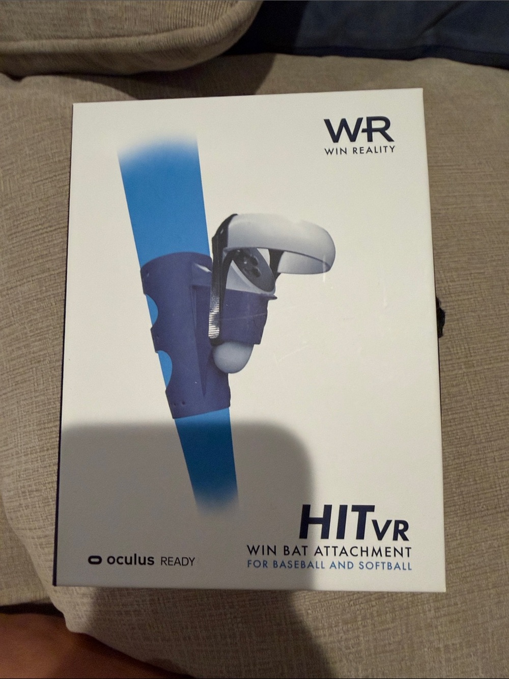 HIT VR Bat Attachment for Oculus - White and Blue